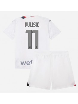 Otroški Nogometna dresi replika AC Milan Christian Pulisic #11 Gostujoči 2023-24 Kratek rokav (+ hlače)